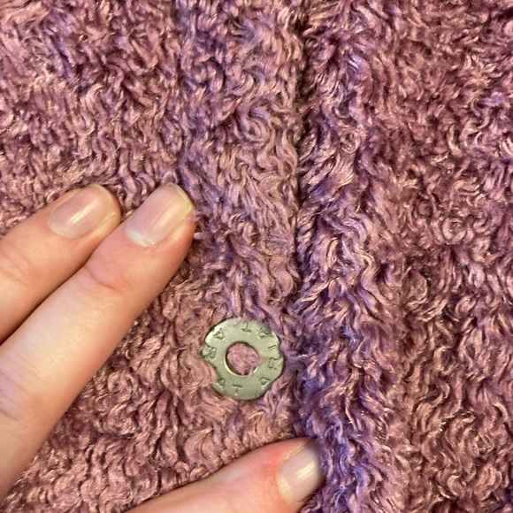 Ariat light purple/pink Sherpa mock neck jacket buttoned front size large - Picture 9 of 9